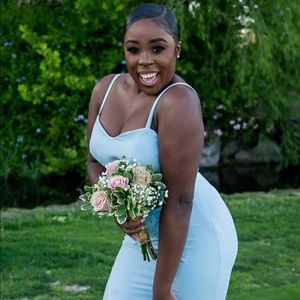 Powder blue bridesmaid dress